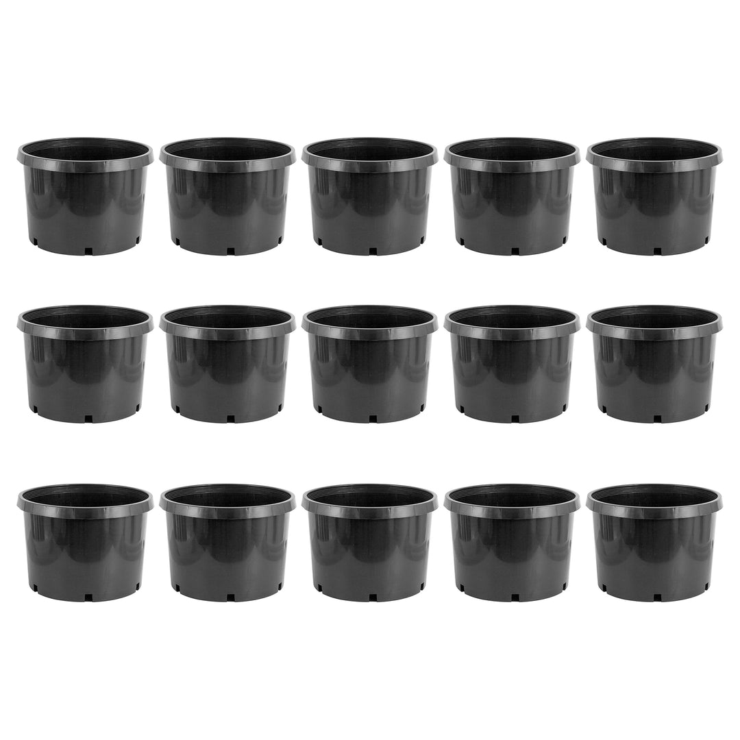 Pro Cal 10 Gallon Premium Nursery Planter Garden Grow Pots, Black (Set of 15) - VMInnovations