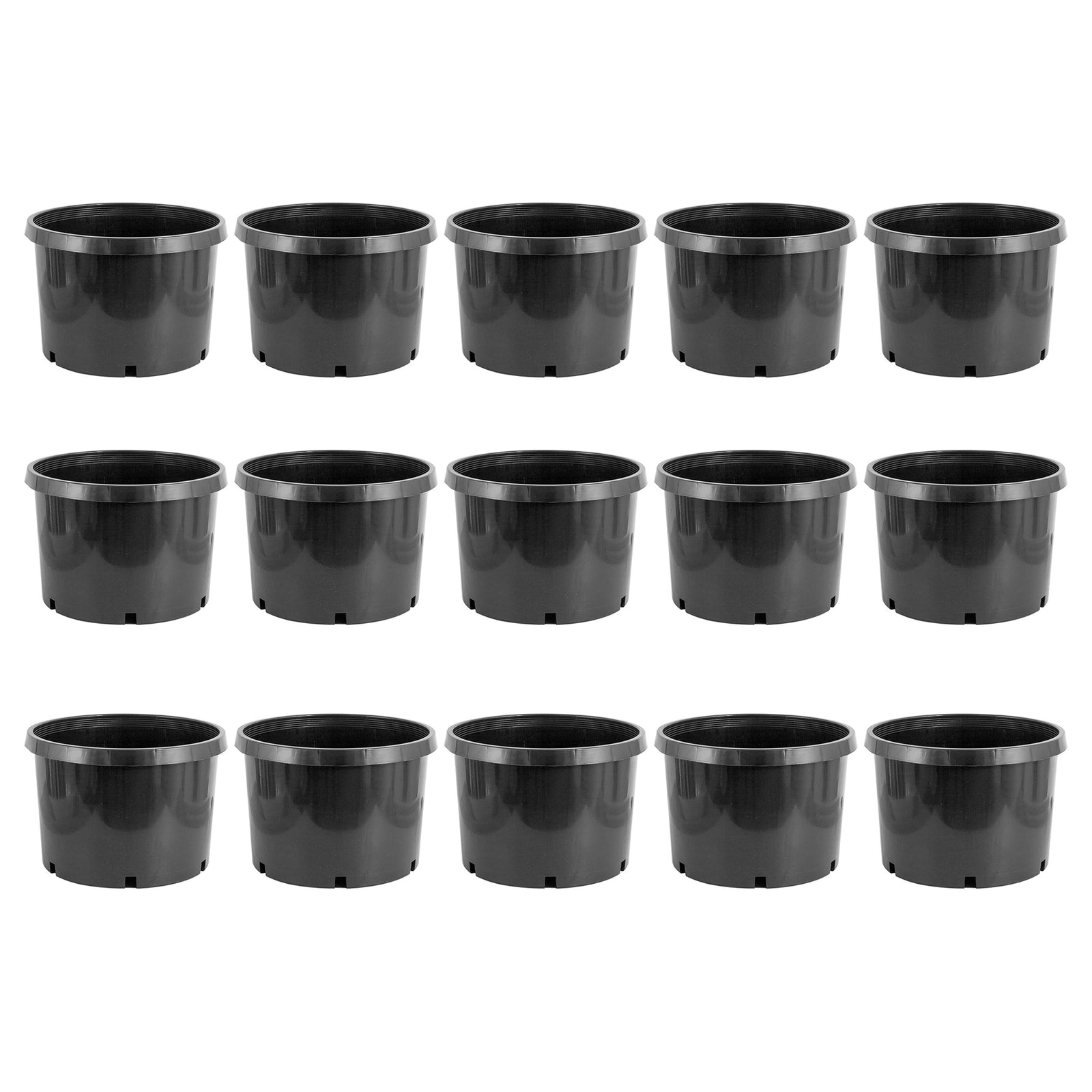 Pro Cal 10 Gallon Premium Nursery Planter Garden Grow Pots, Black (Set of 15) - VMInnovations