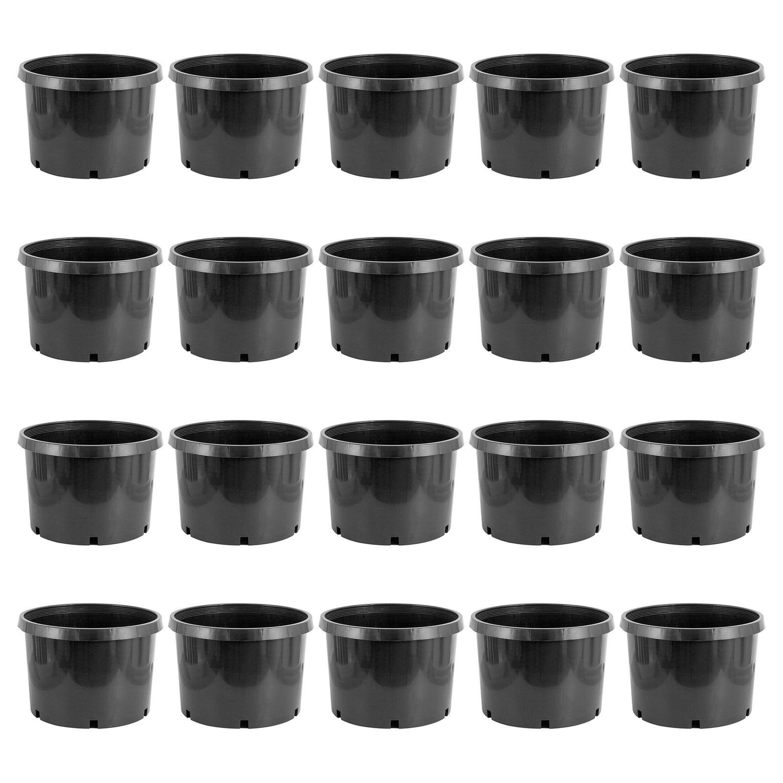 Pro Cal 10 Gallon Premium Nursery Planter Garden Grow Pots, Black (Set of 20) - VMInnovations