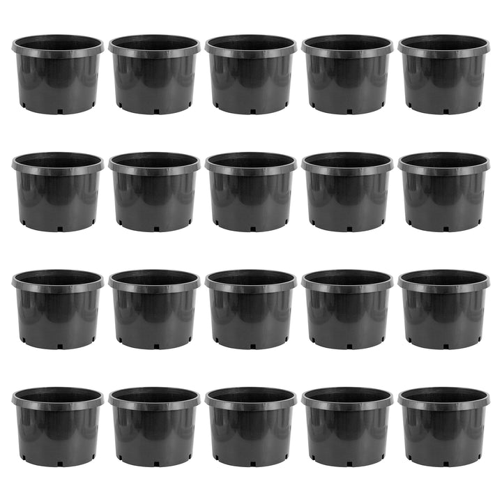 Pro Cal 10 Gallon Premium Nursery Planter Garden Grow Pots, Black (Set of 20) - VMInnovations