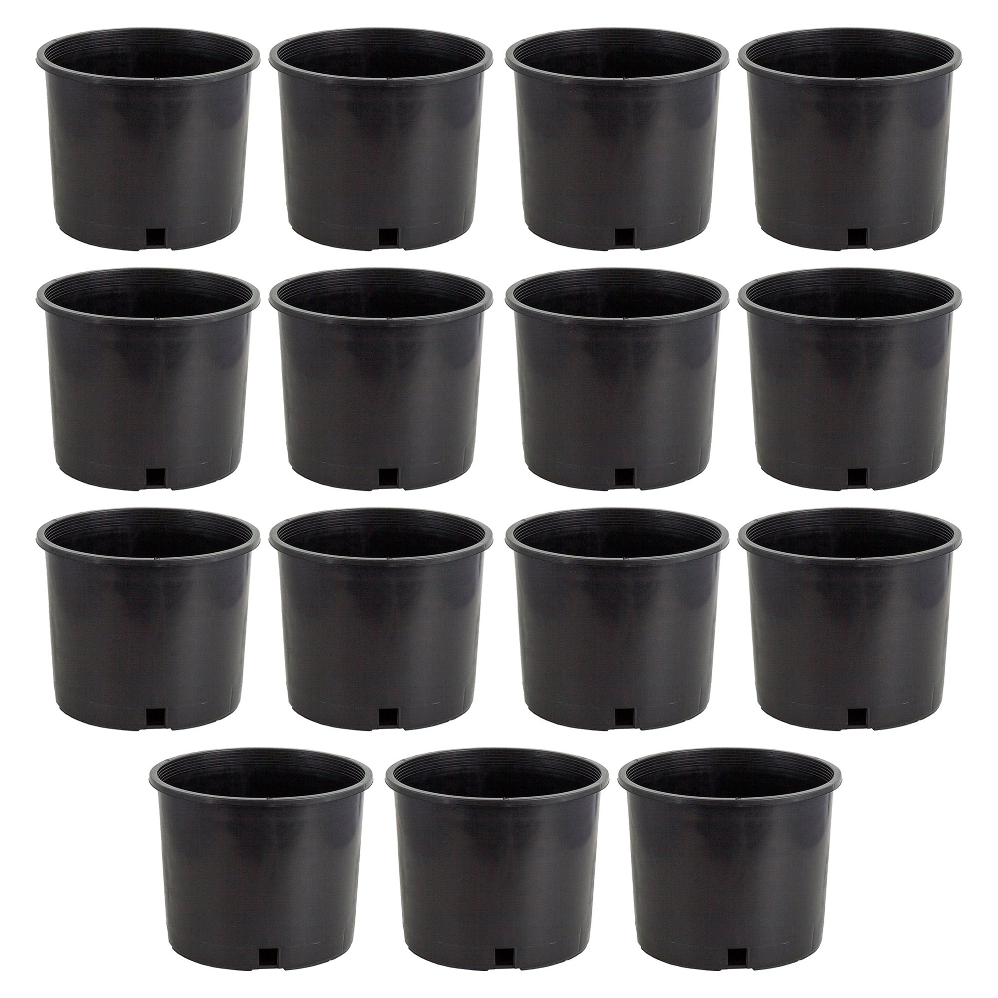 Pro Cal 5 Gal Premium Nursery Black Plastic Planter Garden Grow Pots (Set of 15) - VMInnovations