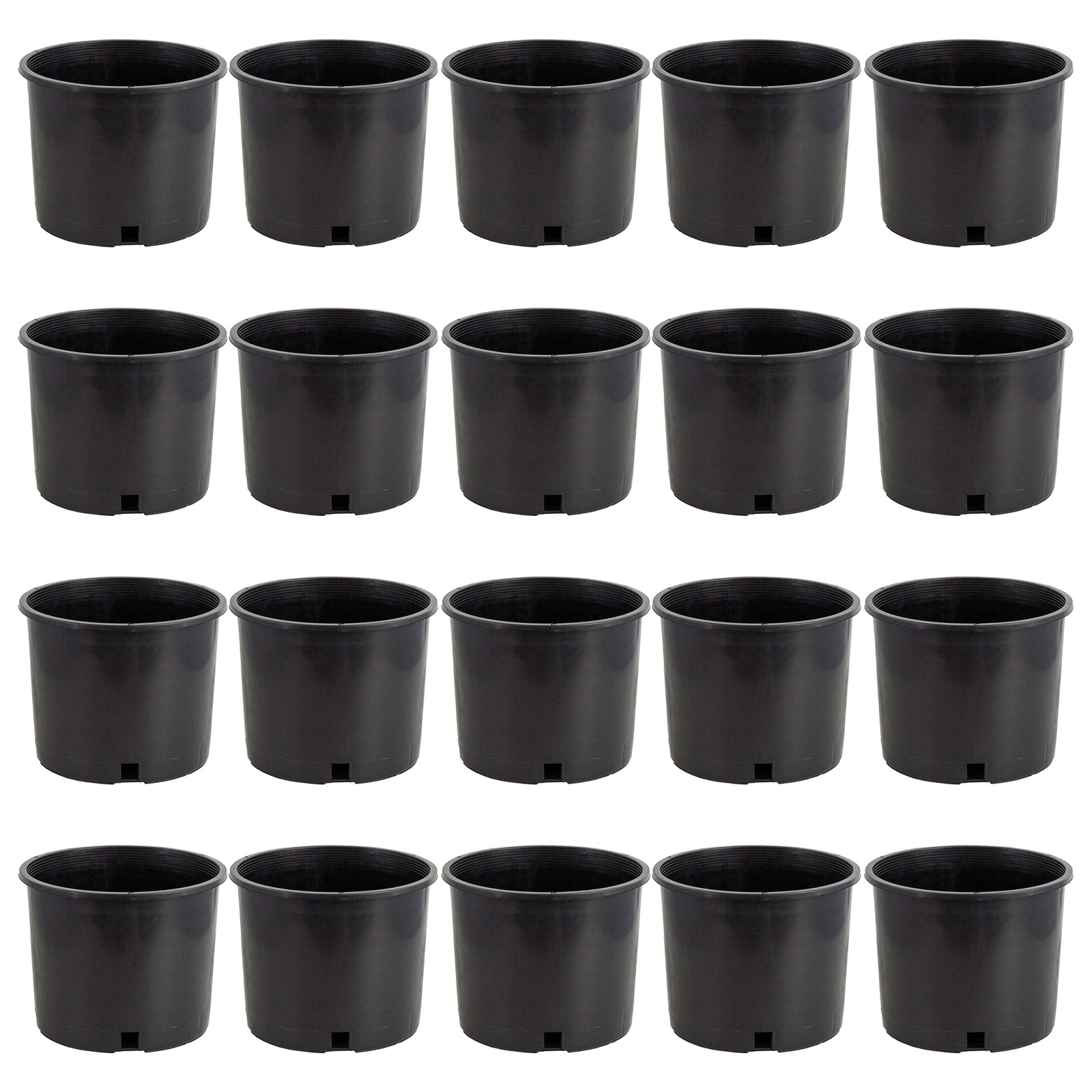 Pro Cal 5 Gal Premium Nursery Black Plastic Planter Garden Grow Pots (Set of 20) - VMInnovations