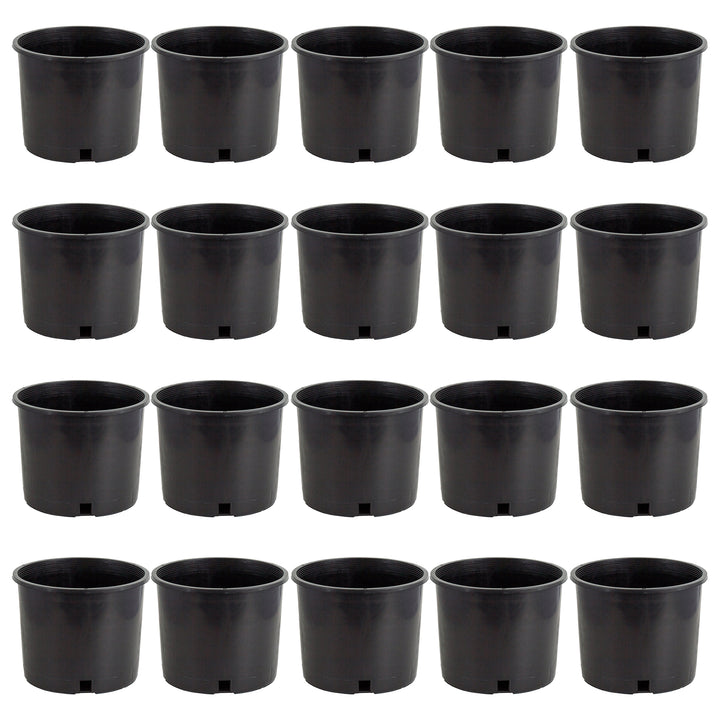 Pro Cal 5 Gal Premium Nursery Black Plastic Planter Garden Grow Pots (Set of 20) - VMInnovations