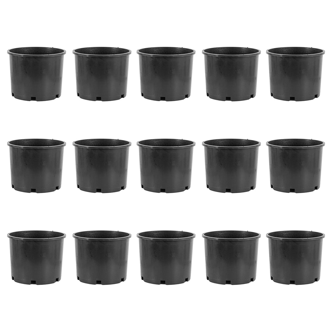 Pro Cal 7 Gallon Round Wide Rim Durable Plastic Plant Nursery Pot, (15 Pack) - VMInnovations