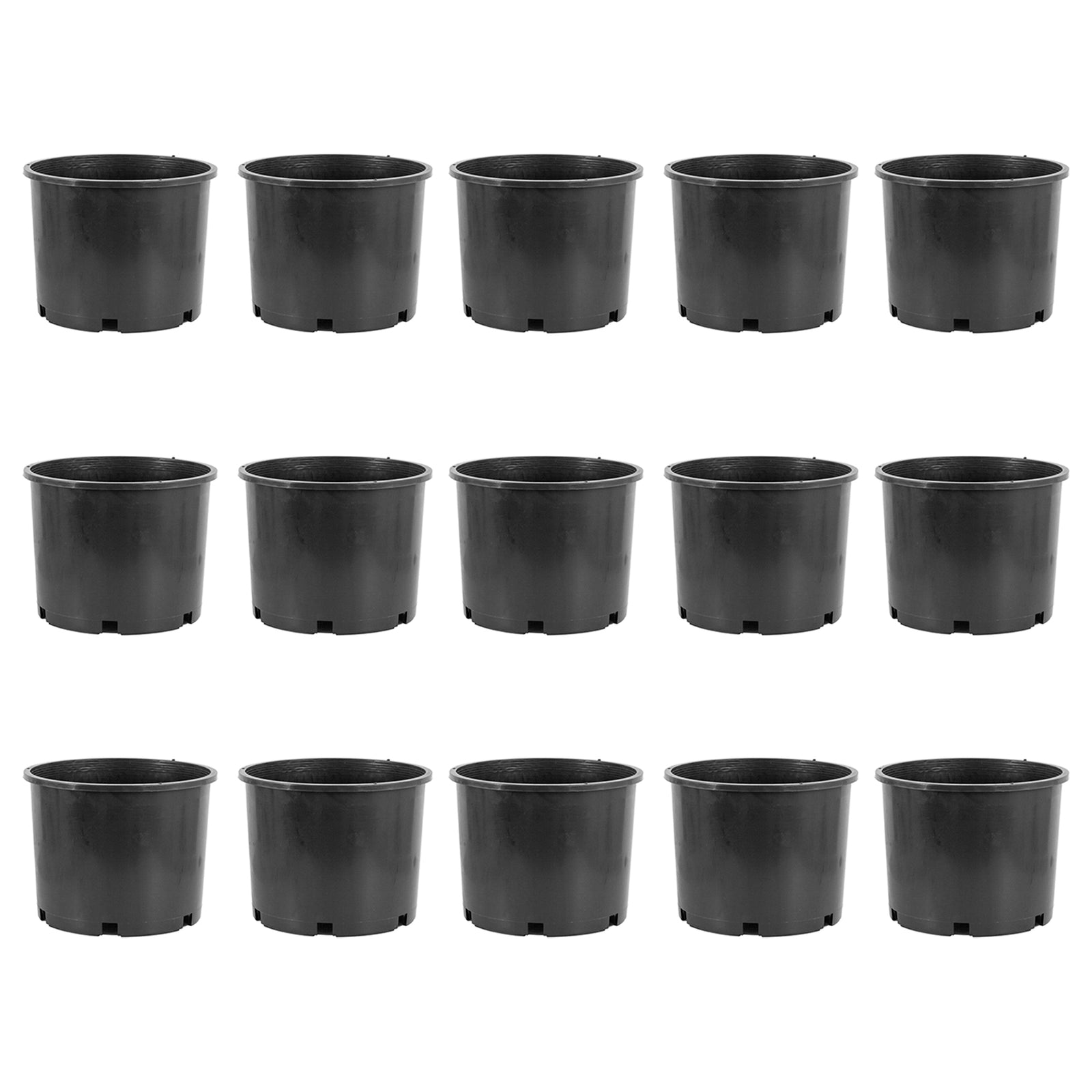 Pro Cal 7 Gallon Round Wide Rim Durable Plastic Plant Nursery Pot, (15 Pack) - VMInnovations