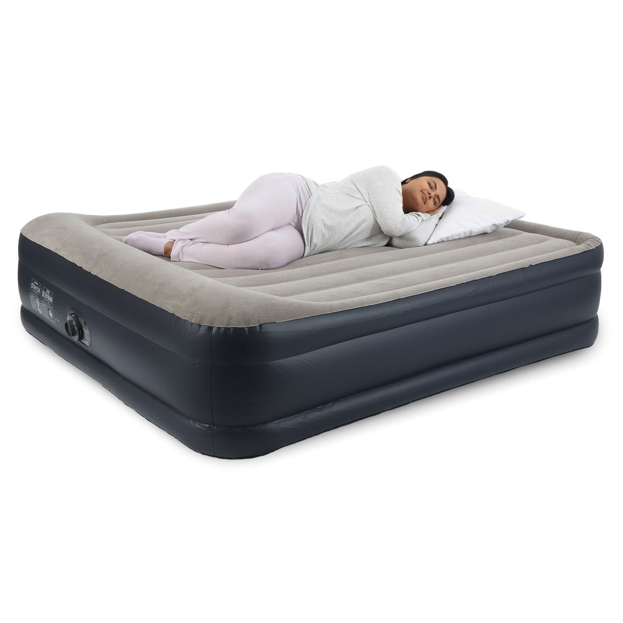 Intex Dura Beam Plus Deluxe Airbed, Air Mattress w/Built In Pump, King (2 Pack)