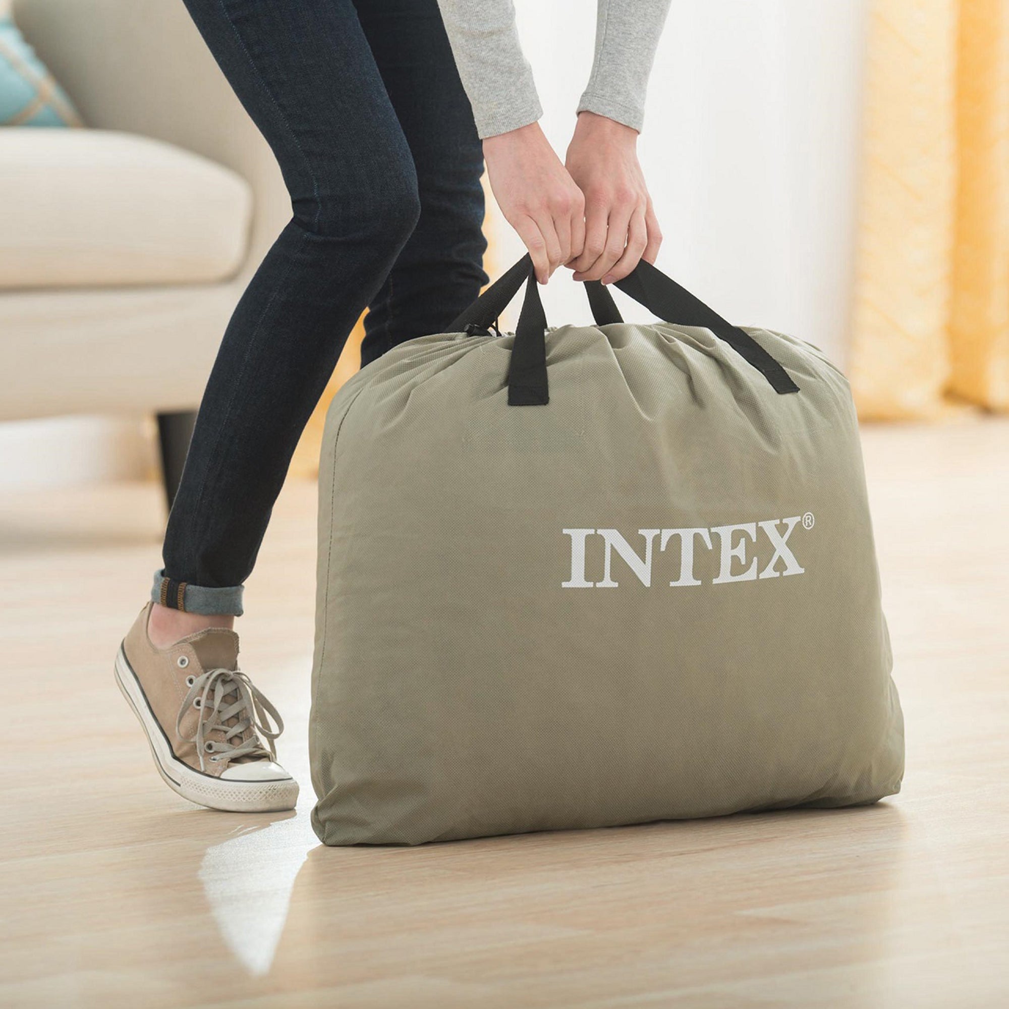 Intex 18" Inflatable Elevated Air Mattress Bed w/Built In Pump, King (2 Pack) - VMInnovations