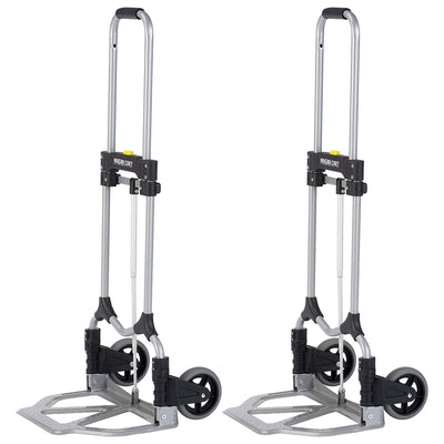 Magna Cart Personal 160lb Capacity MCI Folding Alloy Steel Hand Truck (2 Pack)
