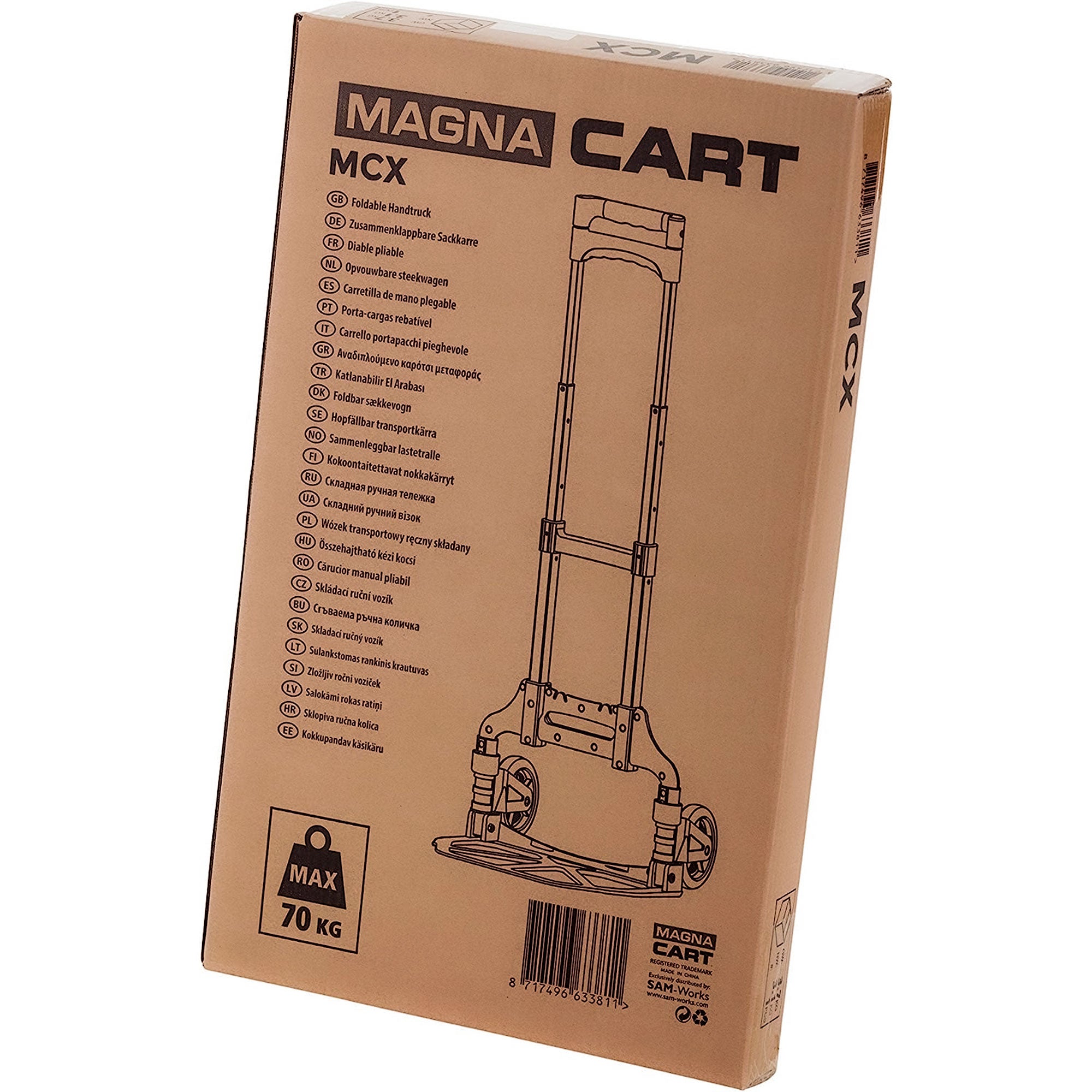 Magna Cart Personal MCI Folding Hand Truck with Rubber Wheels, Black (3 Pack) - VMInnovations