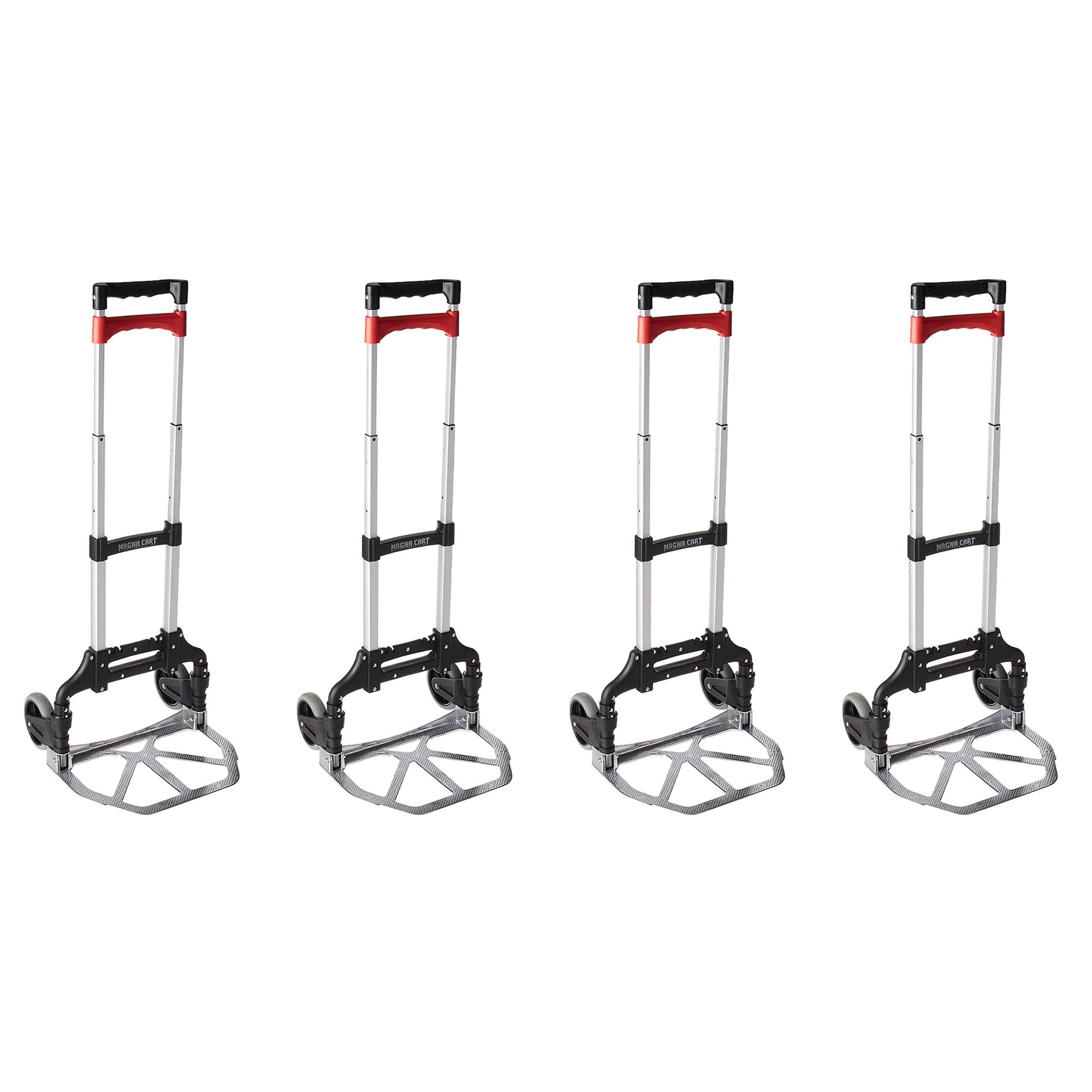 Magna Cart Personal MCI Folding Hand Truck with Rubber Wheels, Black (4 Pack) - VMInnovations
