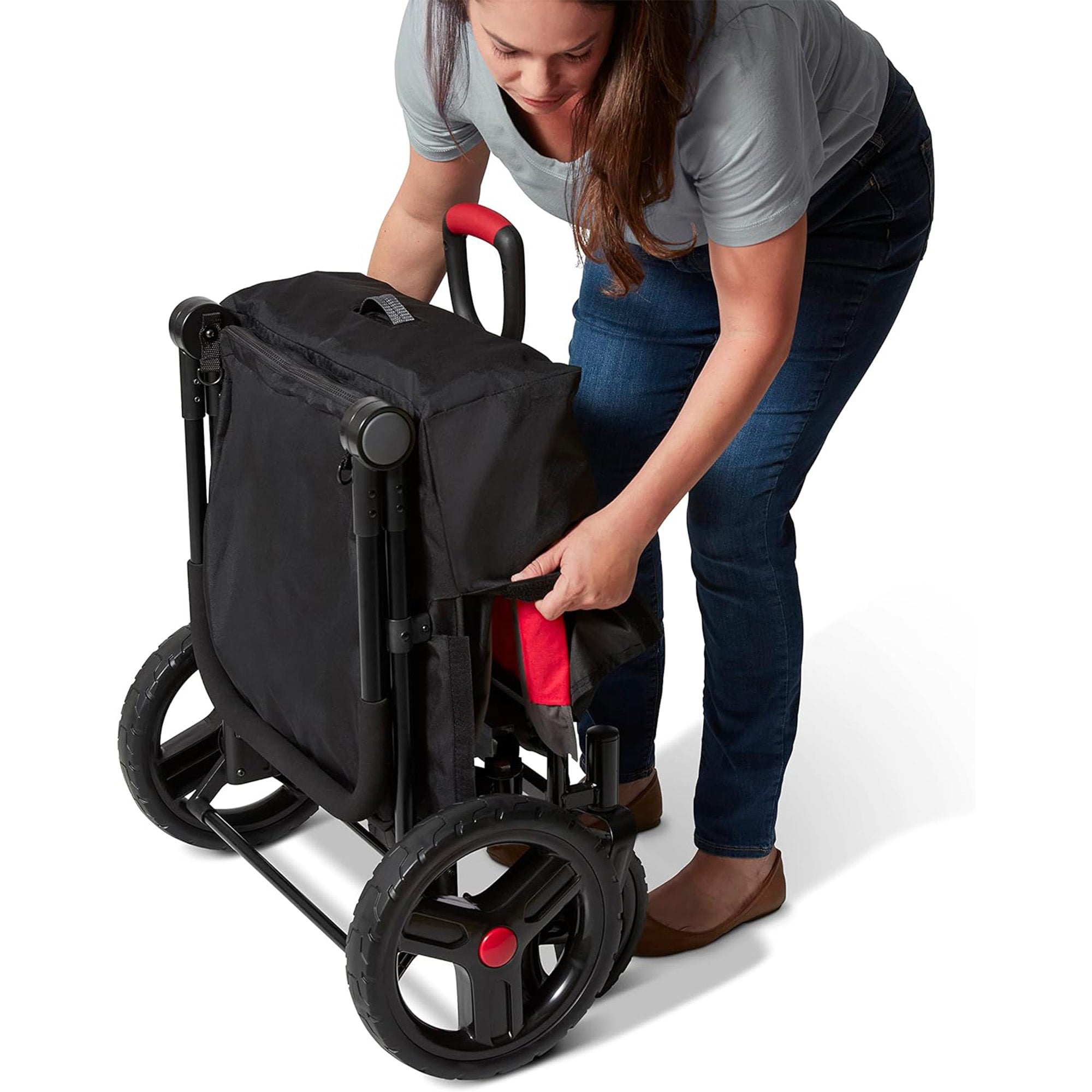 Radio Flyer Collapsible Trav’ler Stroll ‘N Wagon w/Protective Cover, Black(Used) - VMInnovations