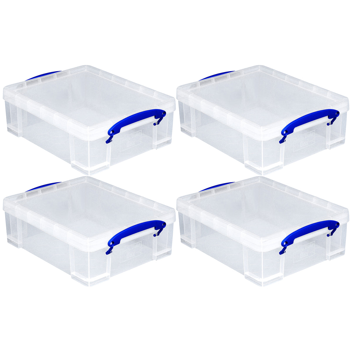 Really Useful Box Plastic Storage Container w/ Clip Lock Handle 4 pk (Open Box) - VMInnovations
