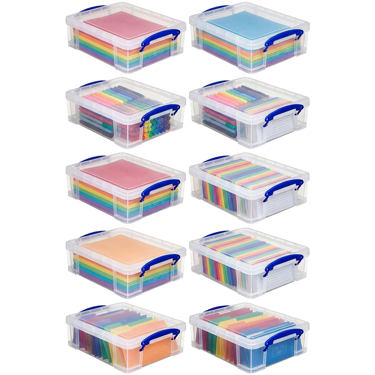 Really Useful Box 8.1L Plastic Storage Container with Clip Lock Handle (10 Pack)