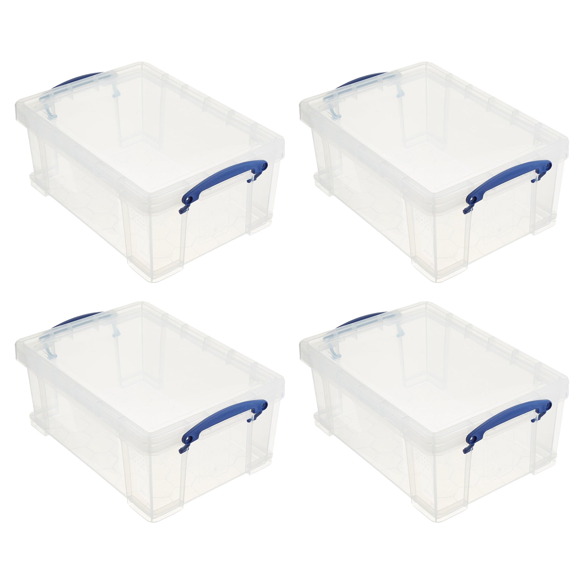 Really Useful Box 9L Storage Container with Snap Lid & Clip Lock Handle (4 Pack) - VMInnovations