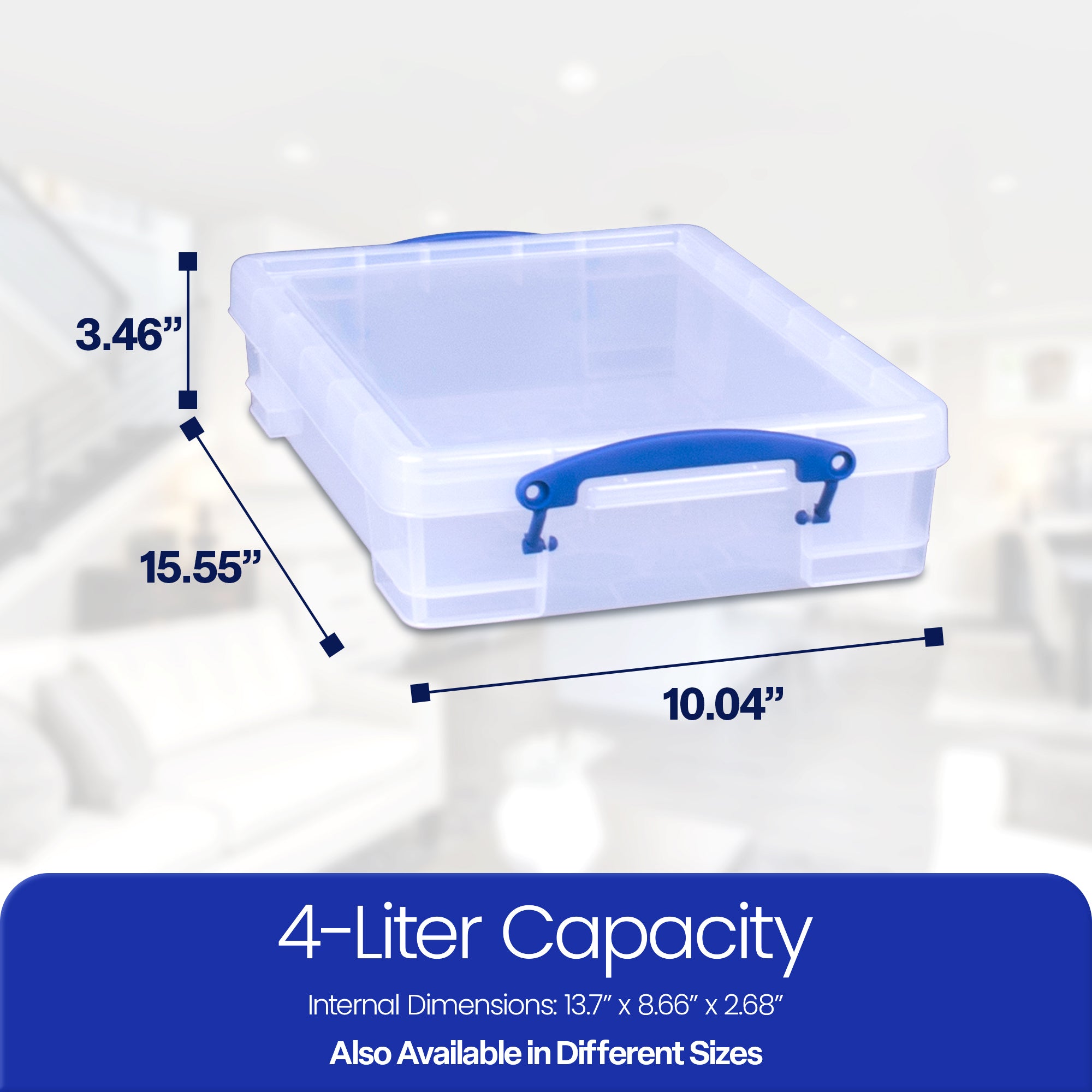 Really Useful Box 4L Storage Container with Lid and Clip Lock Handles, (10 Pack) - VMInnovations