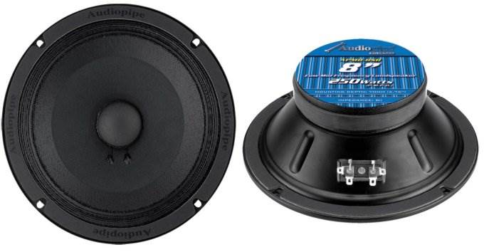Audiopipe APMB-8SB 250 Watt 8-Inch Low Mid Frequency Car Audio Loudspeaker (2 Pack) - VMInnovations