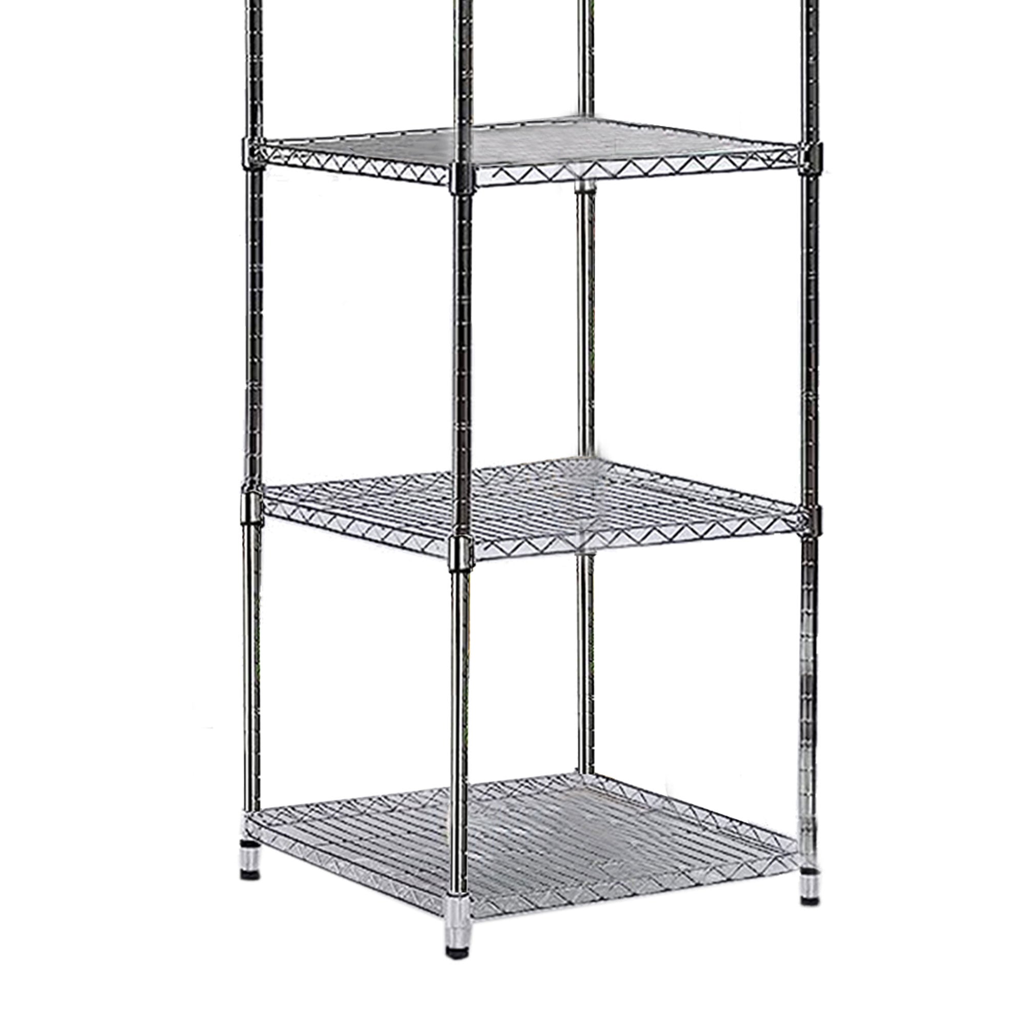 Juggernaut Storage Spacesaver 5 Tier Steel Home Shelving Tower, Chrome(Open Box) - VMInnovations