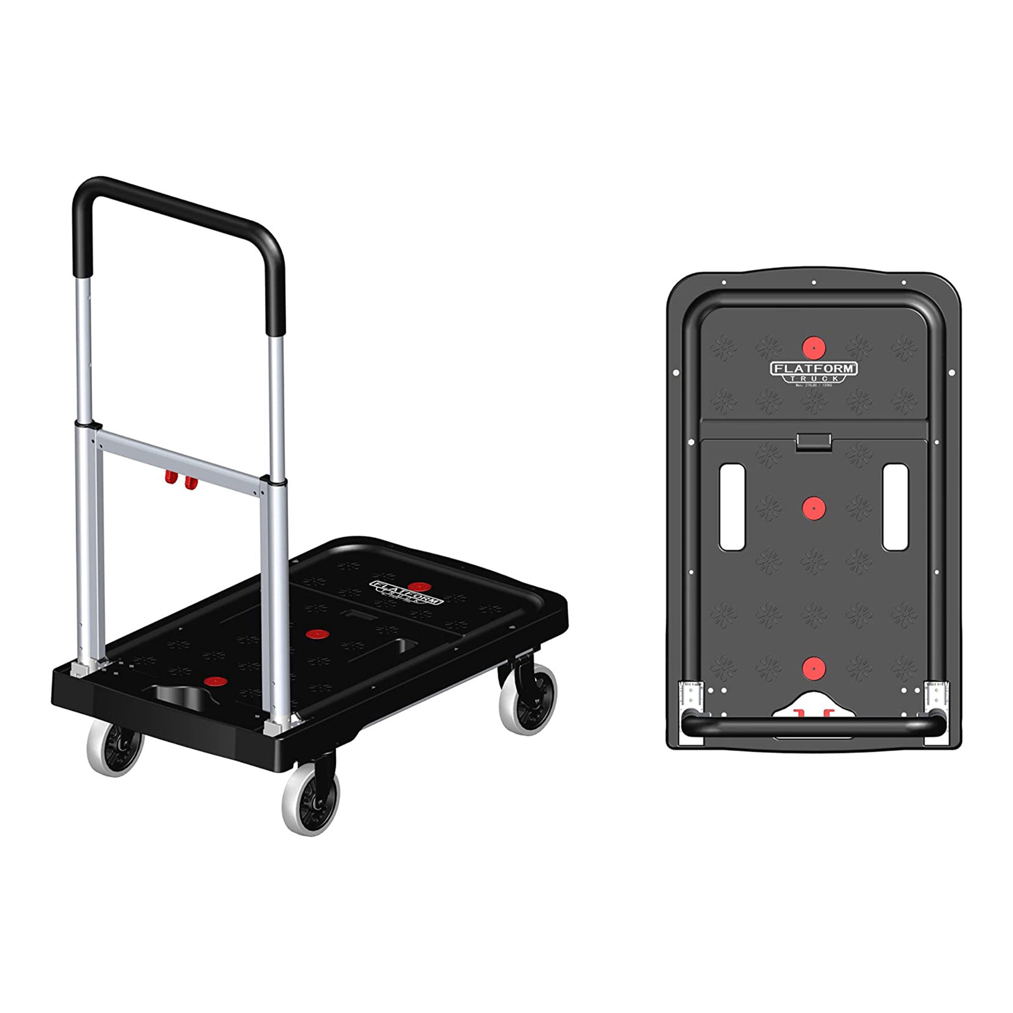 Magna Cart FF 4 Wheel Folding Platform Transport Cart Supports 300 lbs (3 Pack) - VMInnovations