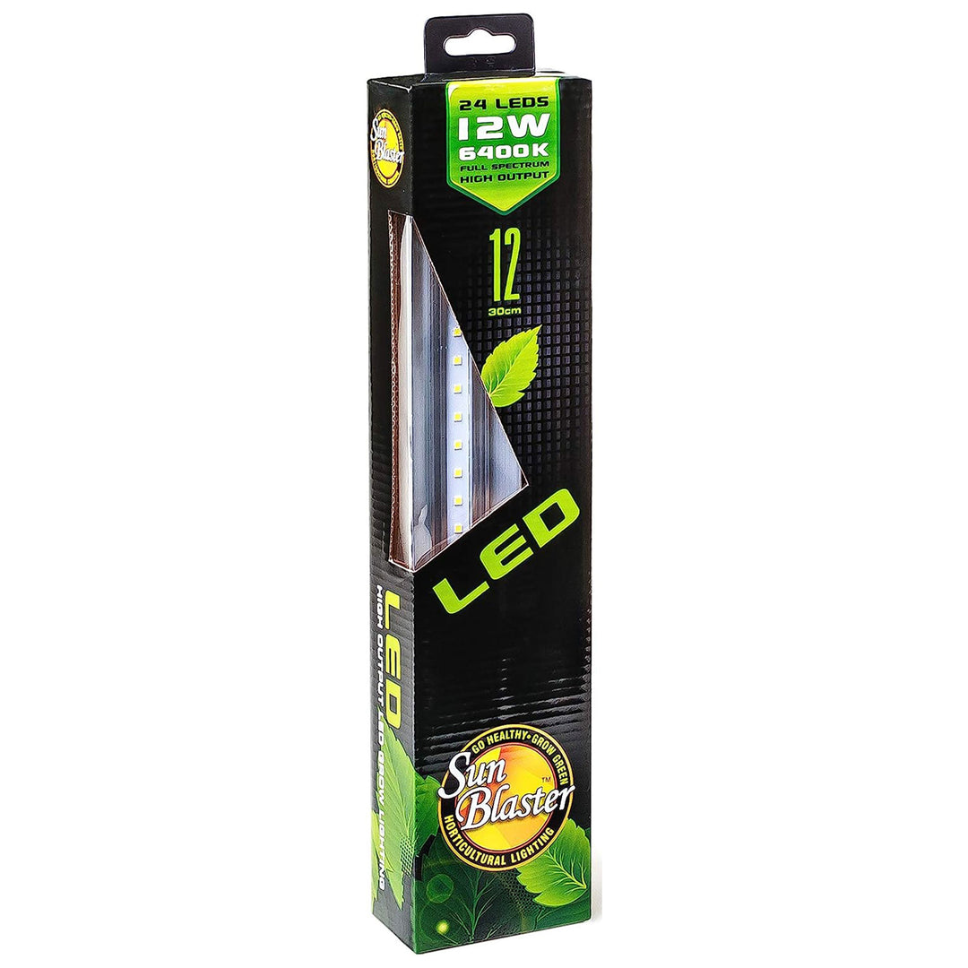 SunBlaster 12'' 6400K 12W Self Cooling High Output LED Strip Plant Grow Light - VMInnovations