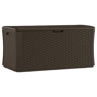 Suncast 134 Gallon All-Weather UV-Resistant Outdoor Patio Storage Deck Box, Java