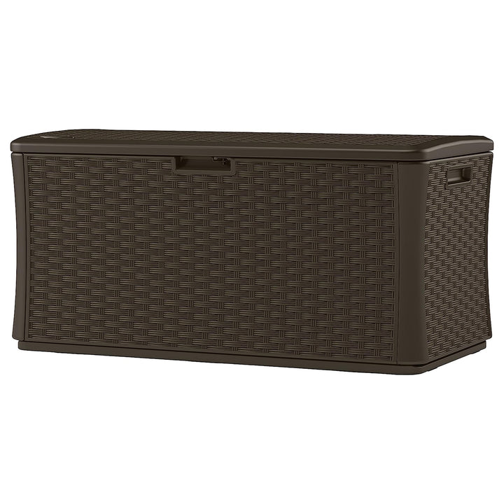Suncast 134 Gallon All-Weather UV-Resistant Outdoor Patio Storage Deck Box, Java - VMInnovations