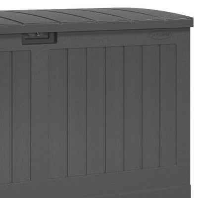 Suncast Decorative Lockable Large 200 Gallon Plastic Deck Storage Box, Gray