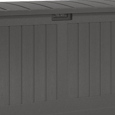 Suncast Decorative Lockable Large 200 Gallon Plastic Deck Storage Box, Gray