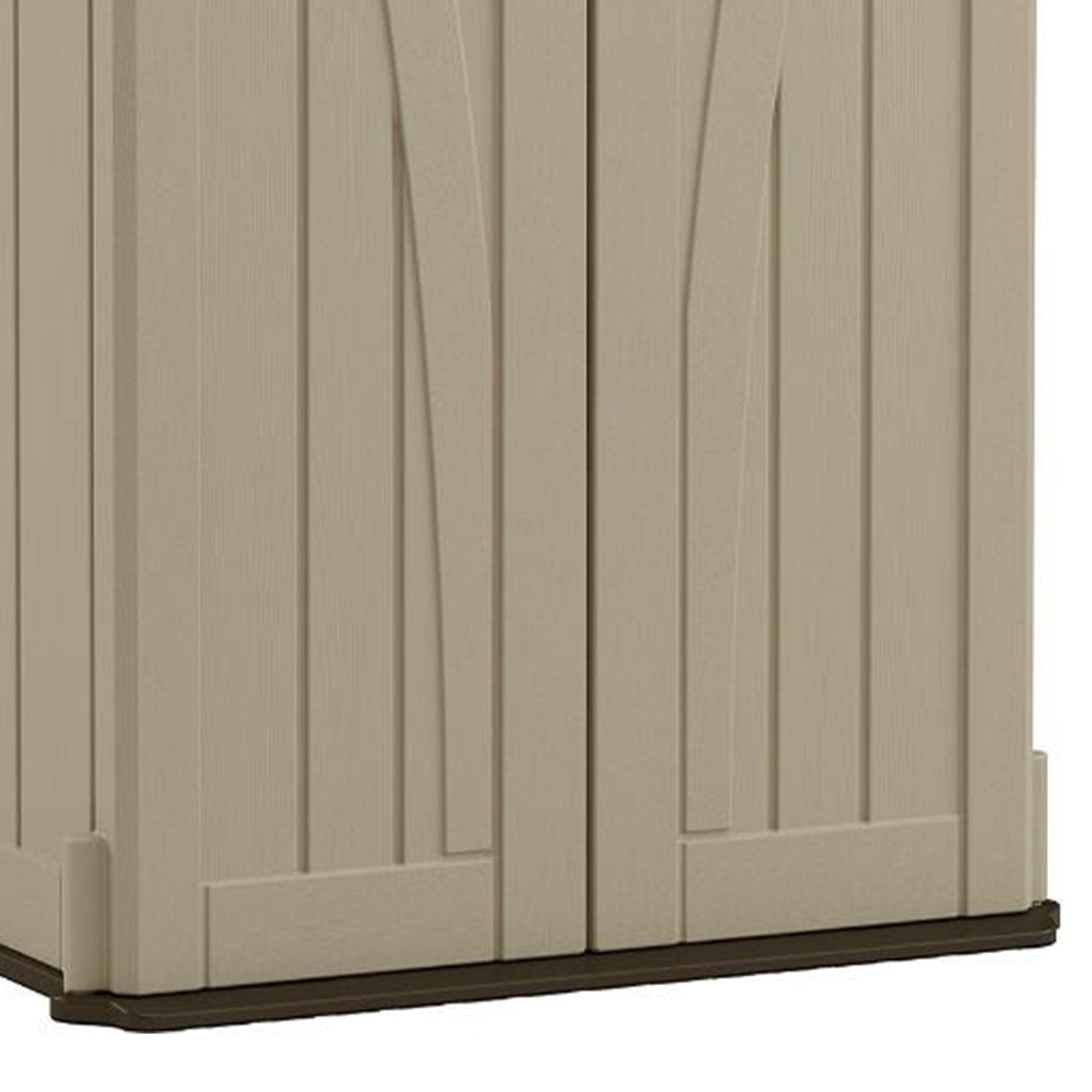 Suncast 22 Cubic Feet All-Weather Vertical Tall Outdoor Storage Shed, Brown - VMInnovations