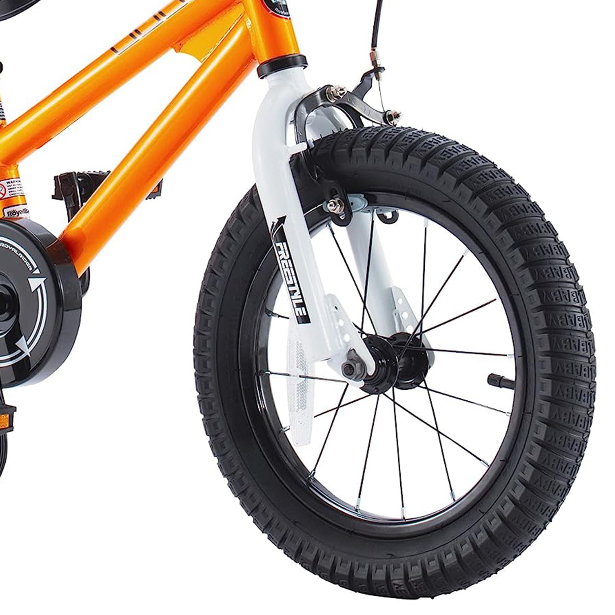 RoyalBaby Freestyle 14" Kids Bicycle w/Training Wheels & Water Bottle, Orange - VMInnovations