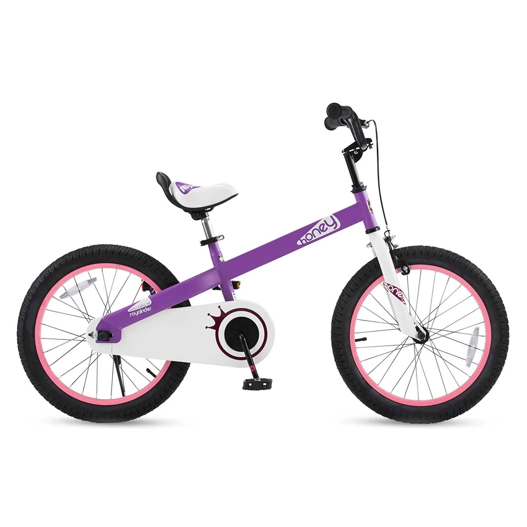 RoyalBaby Cubetube Honey 18 Inch Kids Bicycle w/Kickstand & Reflectors, Purple - VMInnovations