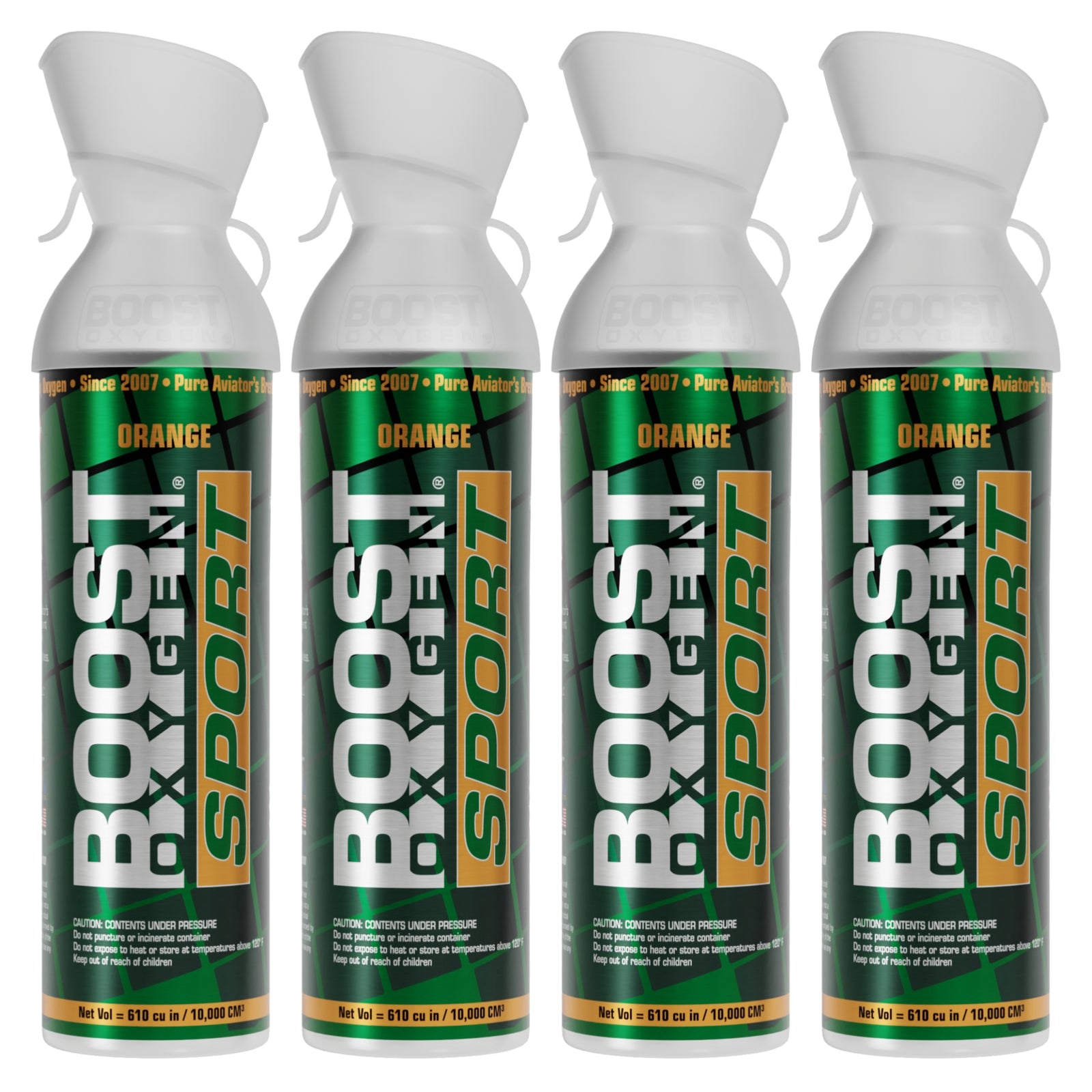 Boost Oxygen Large SPORT Orange Aroma 10 Liter Canister for Support, (4 Pack) - VMInnovations