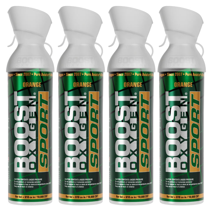 Boost Oxygen Large SPORT Orange Aroma 10 Liter Canister for Support, (4 Pack) - VMInnovations