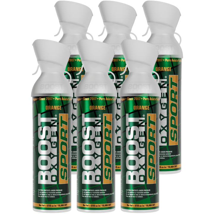 Boost Oxygen Large SPORT Orange Aroma 10 Liter Canister for Support, (6 Pack) - VMInnovations