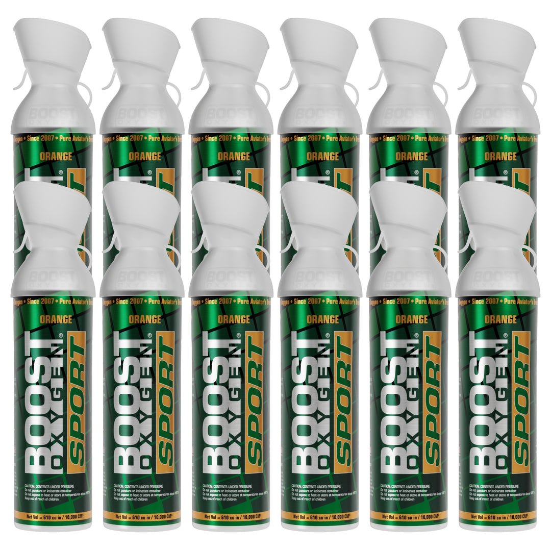 Boost Oxygen Large SPORT Orange Aroma 10 Liter Canister for Support, (12 Pack) - VMInnovations