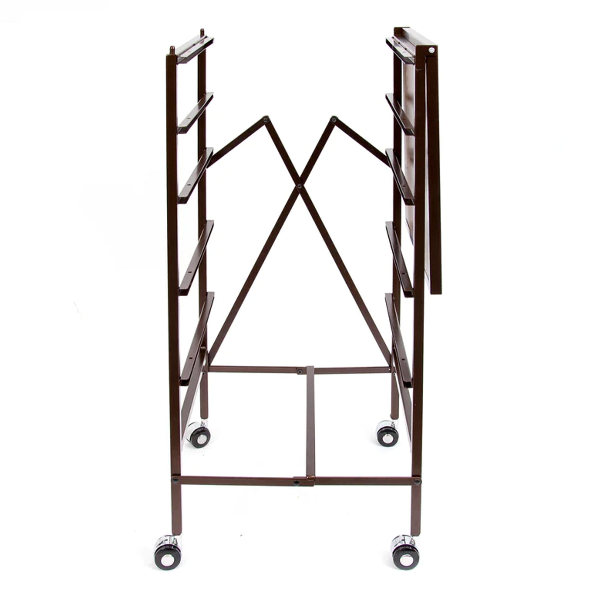 Origami Wheeled Folding Steel 5 Drawer Storage Kitchen Cart Wood Top, Bronze - VMInnovations