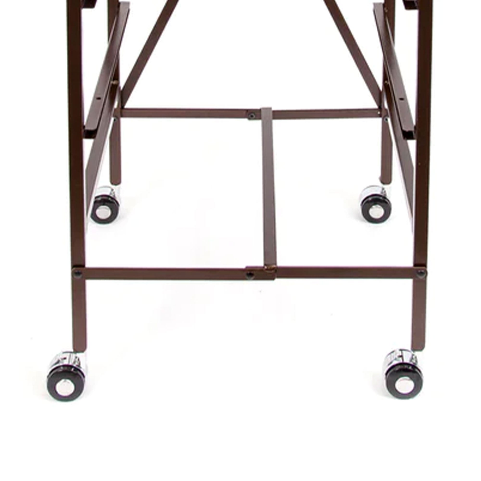 Origami Wheeled Folding Steel 5 Drawer Storage Kitchen Cart Wood Top, Bronze - VMInnovations