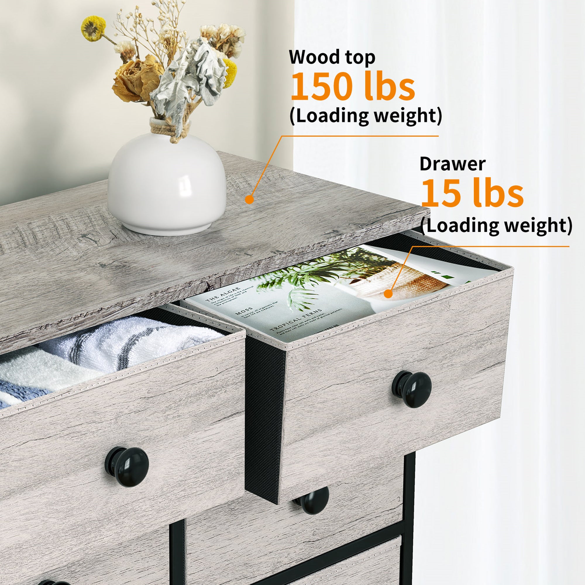 REAHOME 12 Drawer Steel Frame Bedroom Storage Organizer Dresser,Dark Taupe(Used) - VMInnovations