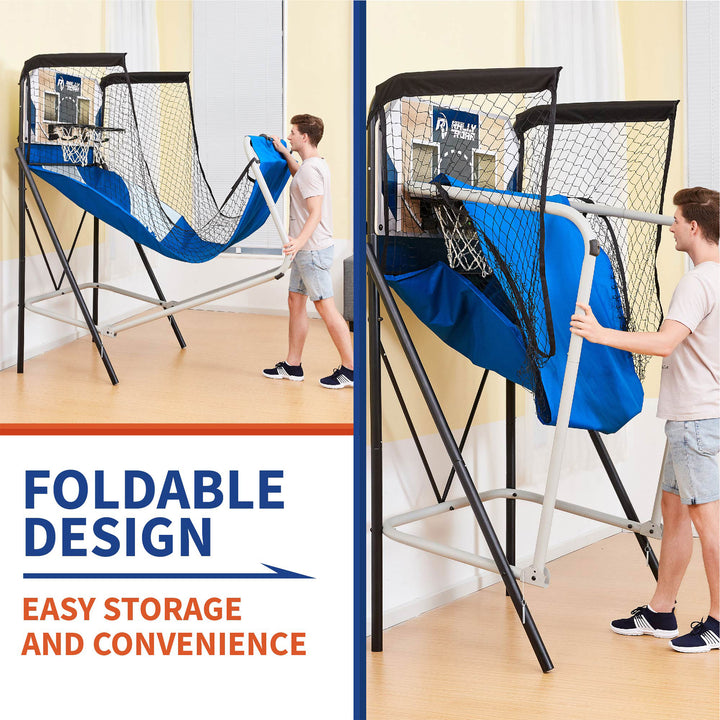 Lancaster Gaming Company Rally and Roar Premium Home Dual Shot Basketball Game - VMInnovations