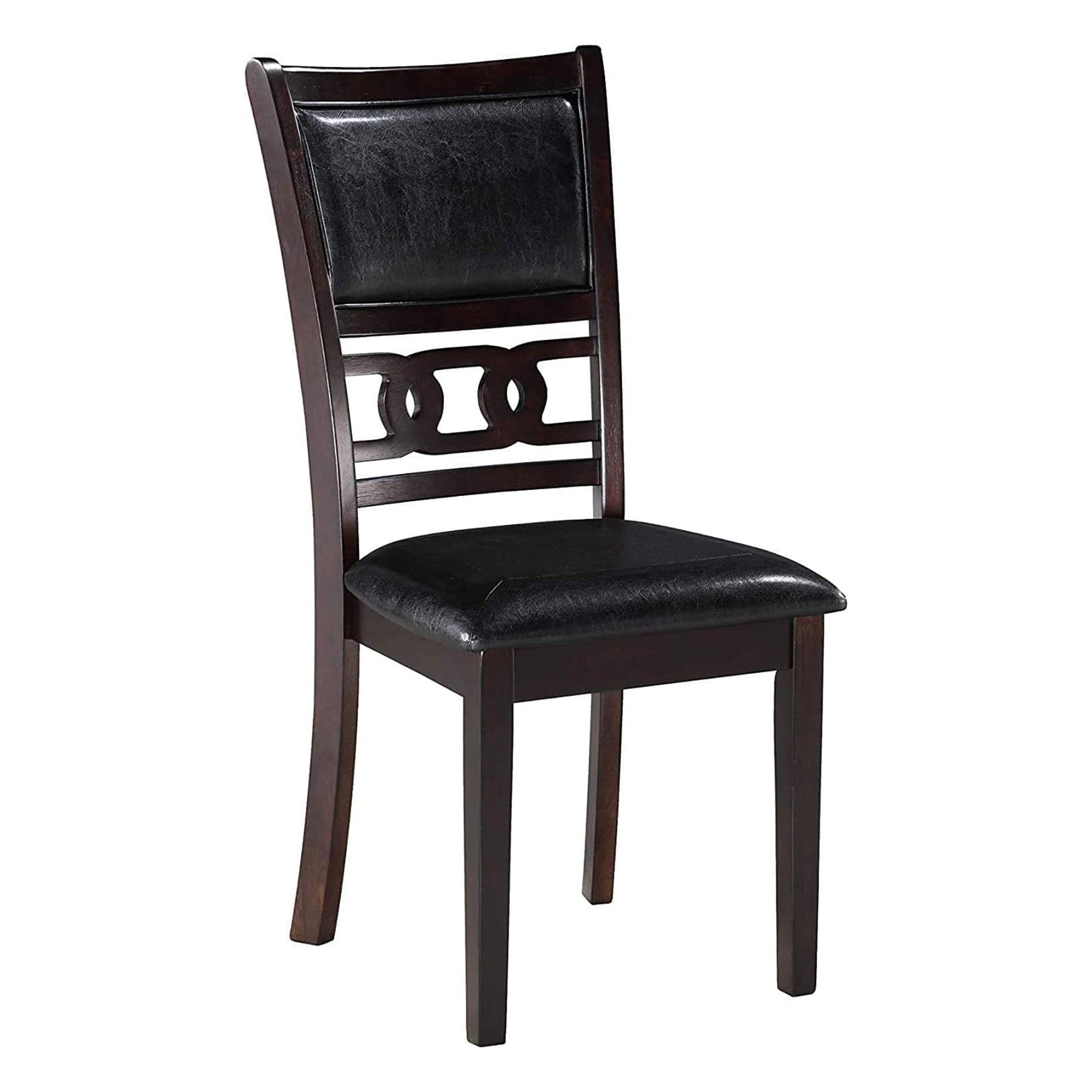 New Classic Furniture Gia Dining Collection with 48" Table and 4 Chairs, Ebony - VMInnovations