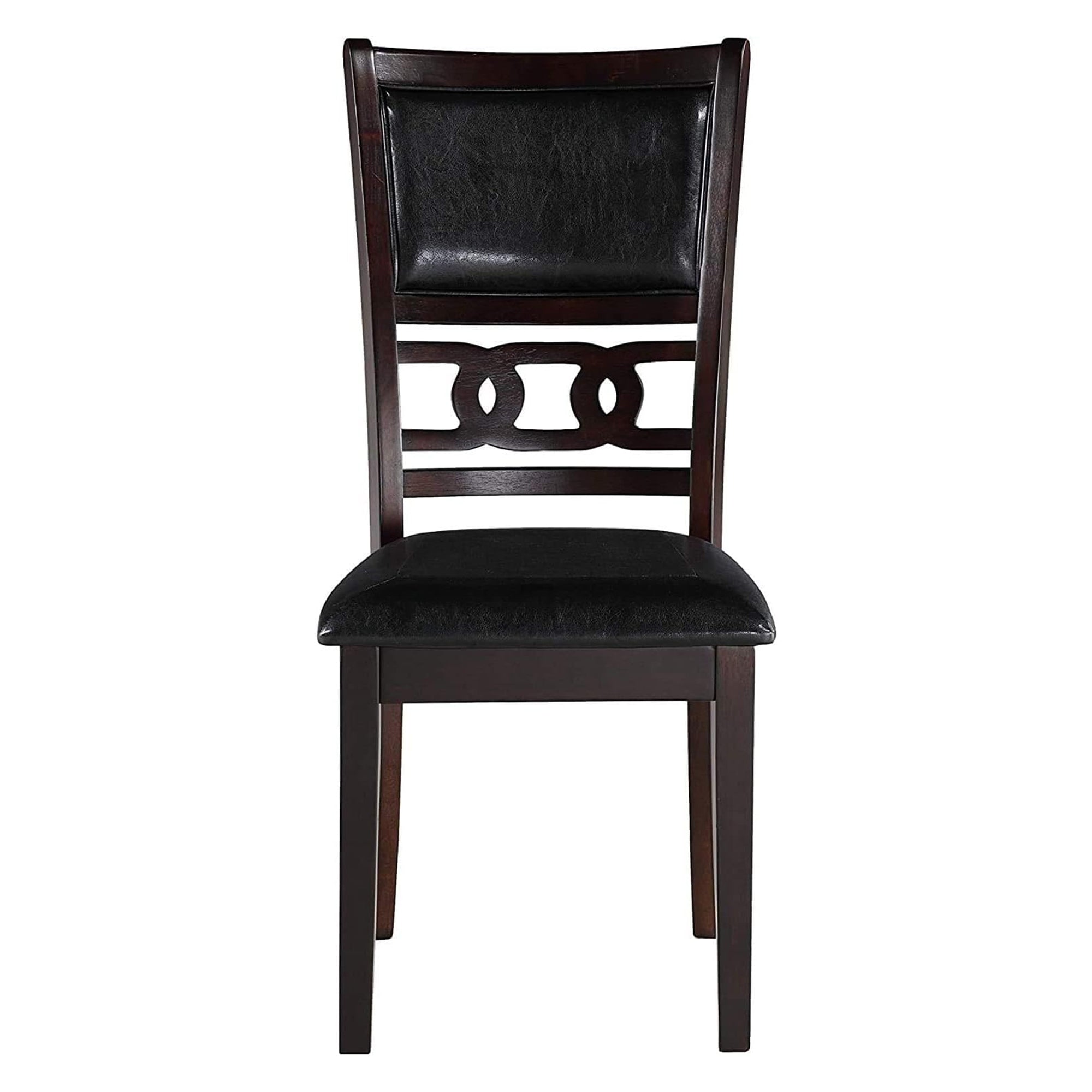 New Classic Furniture Gia Dining Collection with 48" Table and 4 Chairs, Ebony - VMInnovations