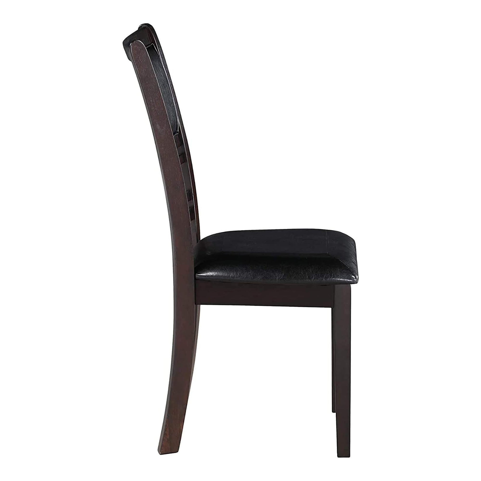 New Classic Furniture Gia Dining Collection with 48" Table and 4 Chairs, Ebony - VMInnovations