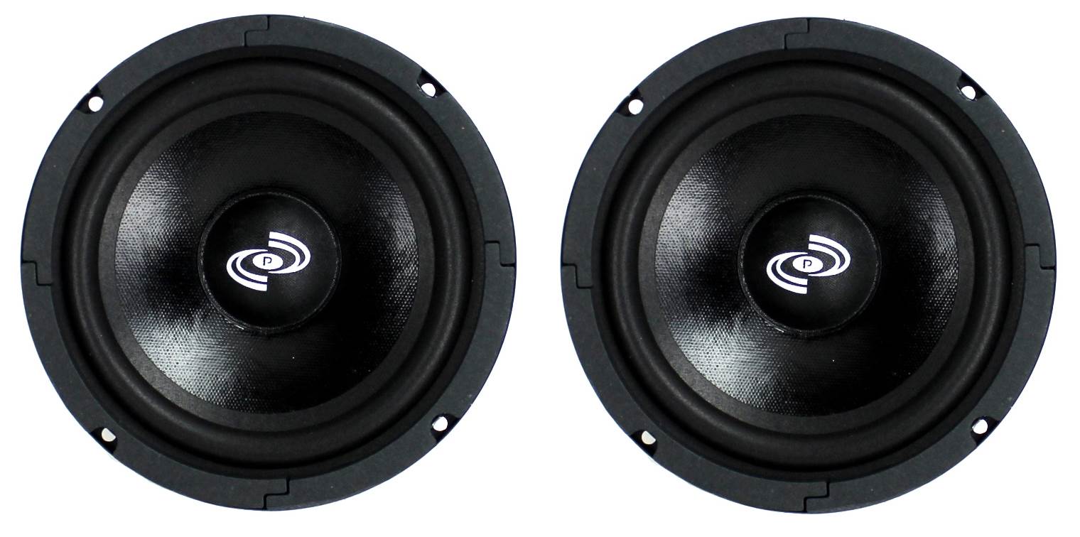 2) Pyle Pro 8 Inch 360 Watt 8-Ohm Black Driver Mid Range Audio Speakers | PDMR8 - VMInnovations