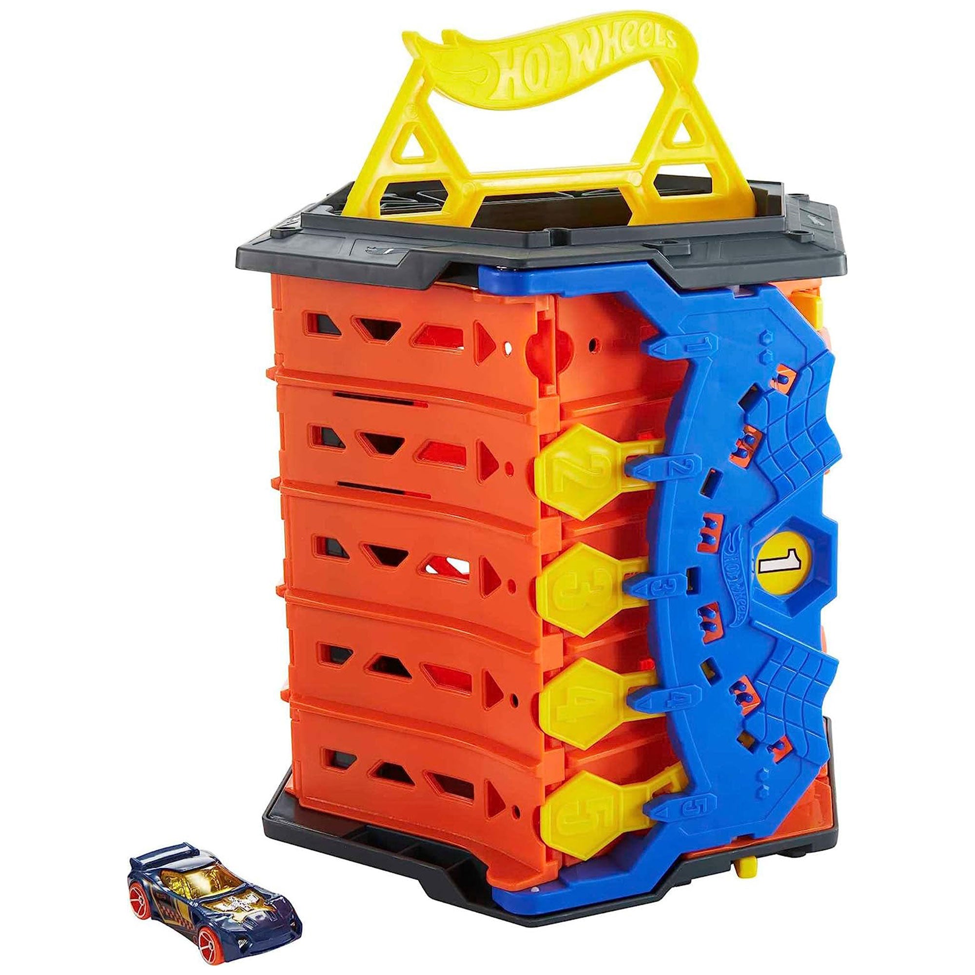 Mattel Hot Wheels 5 Lane Collapsible Roll Out Raceway Track Set, Multicolor - VMInnovations