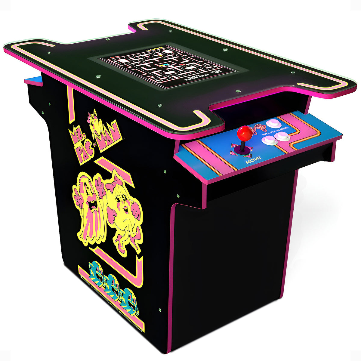 Arcade1UP Ms.PAC-MAN Head-to-Head 12 in 1 Arcade Table, Black Series (For Parts)
