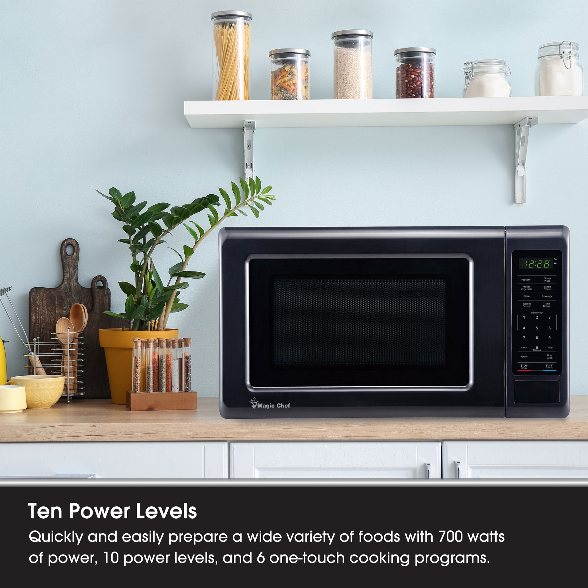 Magic Chef 700 W 0.7 Cu. Ft Digital Touch Countertop Microwave, Black (Open Box) - VMInnovations