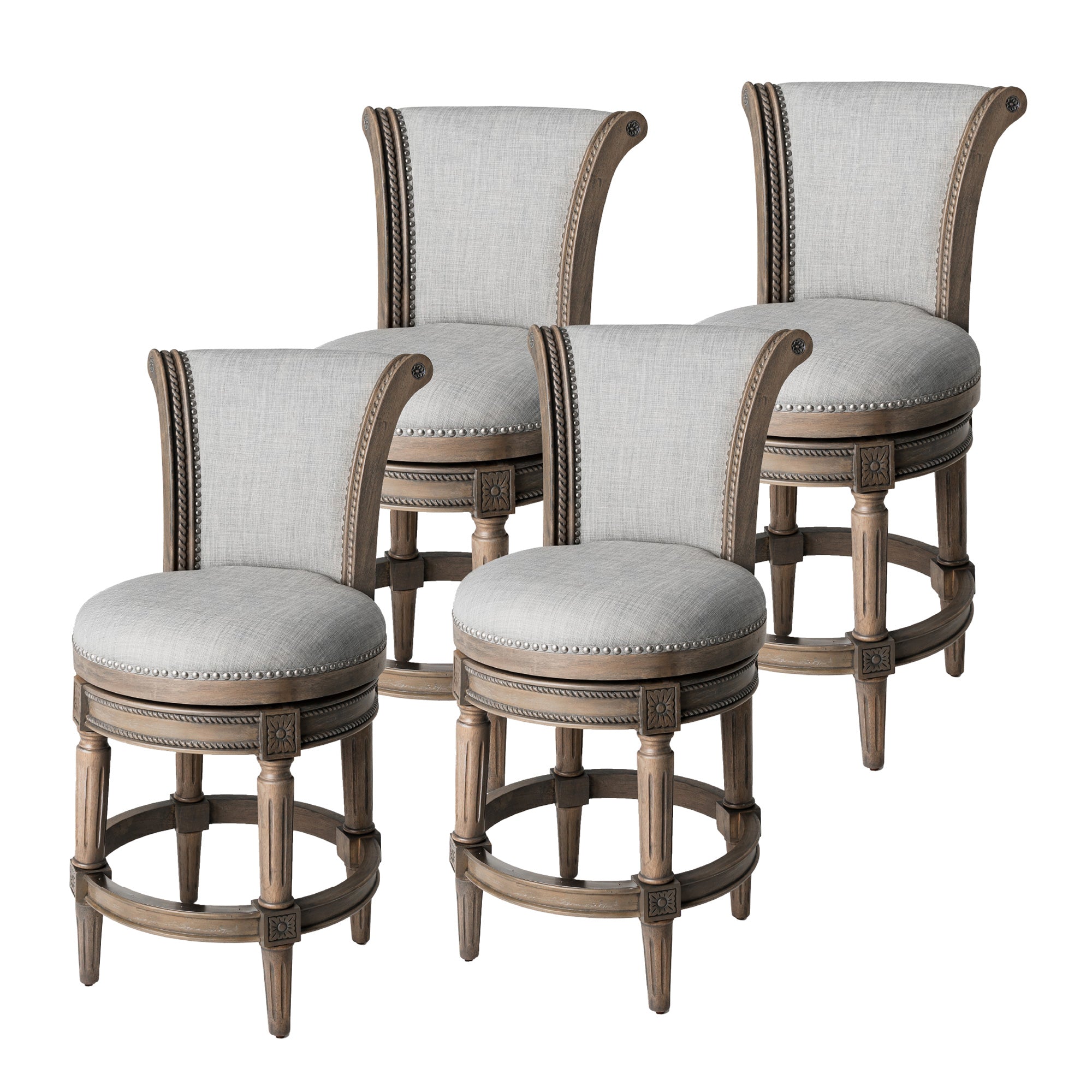 Maven Lane Pullman Swivel Stool Reclaimed Oak,Counter Height, Open Box (4 Pack) - VMInnovations