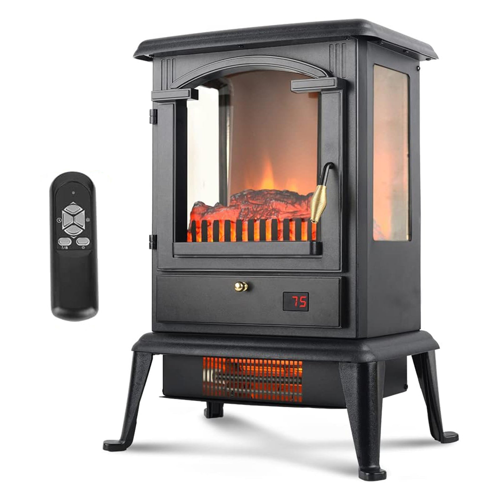 VOLTORB Freestanding Portable Electric Fireplace Heater Stove w/Remote Control - VMInnovations