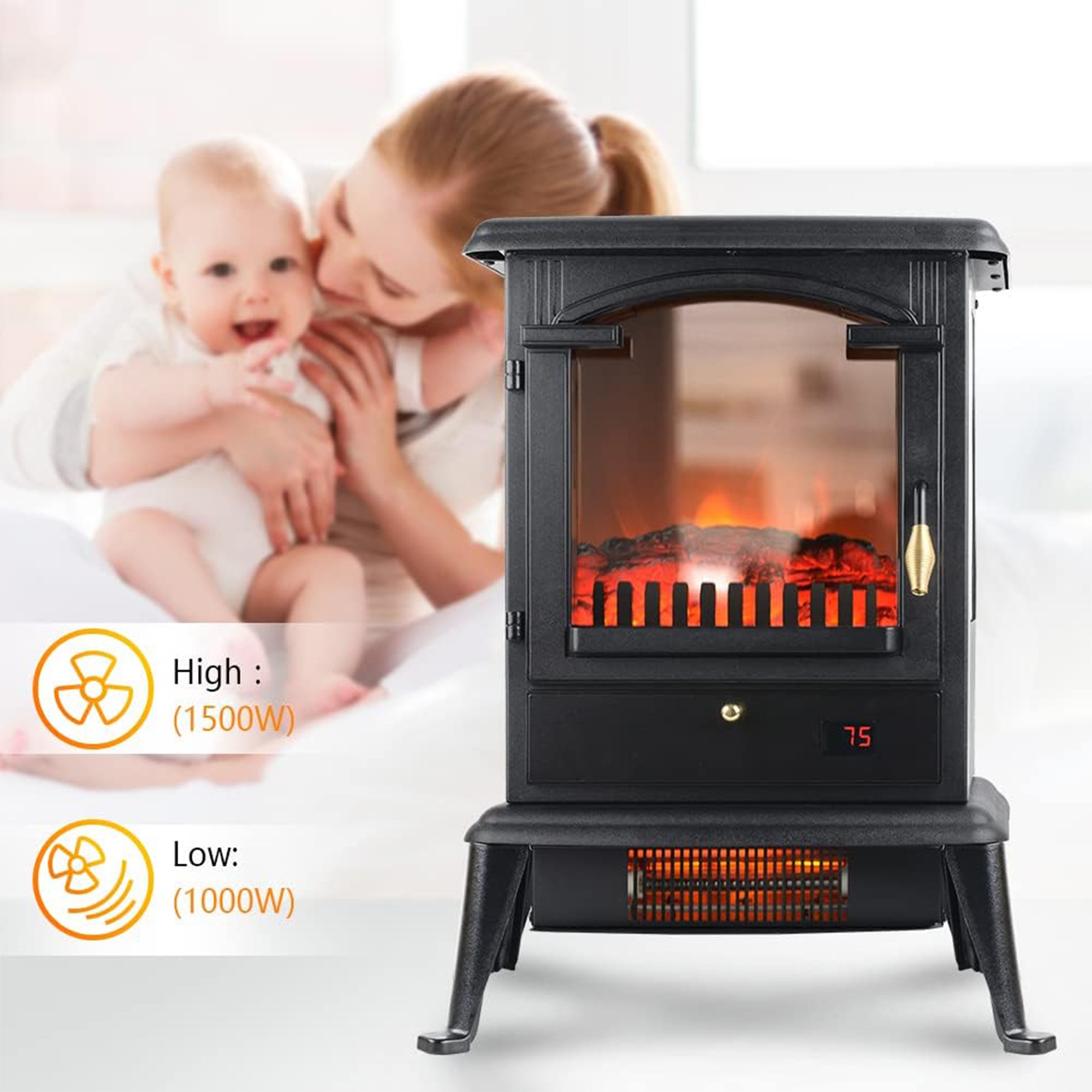 VOLTORB Portable Electric Fireplace Heater Stove w/Remote Control (Used) - VMInnovations