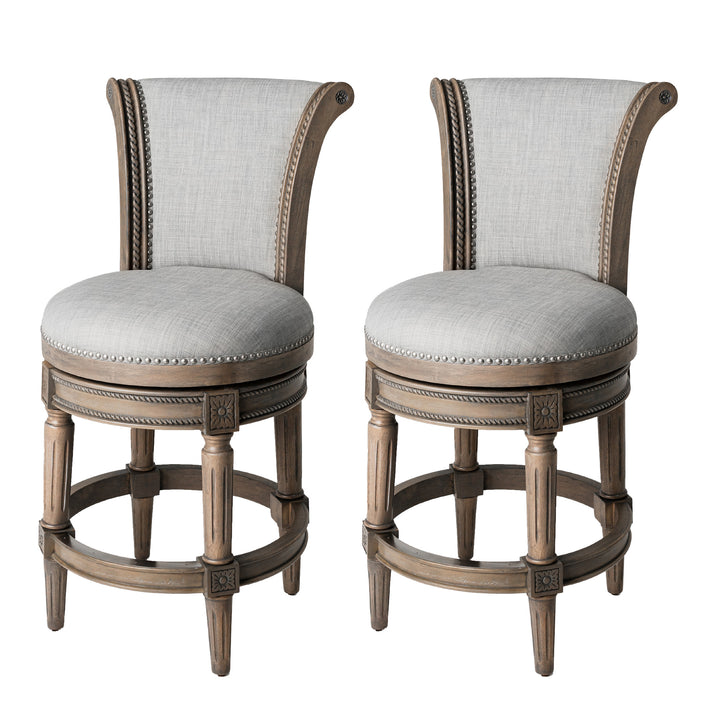 Pullman Wooden Swivel Kitchen Counter Stool 25"H, Reclaim Oak(For Parts)(2 Pack) - VMInnovations