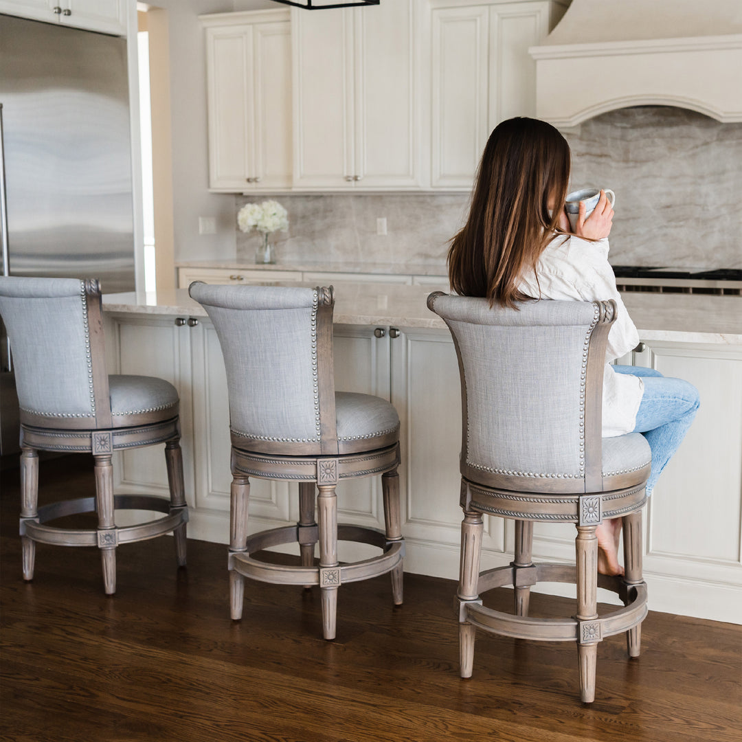 Pullman Wooden Swivel Kitchen Counter Stool 25"H, Reclaim Oak(For Parts)(2 Pack) - VMInnovations